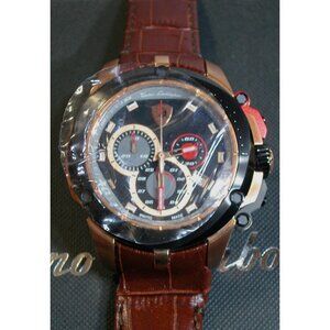 Tonino Lamborghini Chronograph Mens Watch PB5B046 Rose Gold & Brown Leather Band